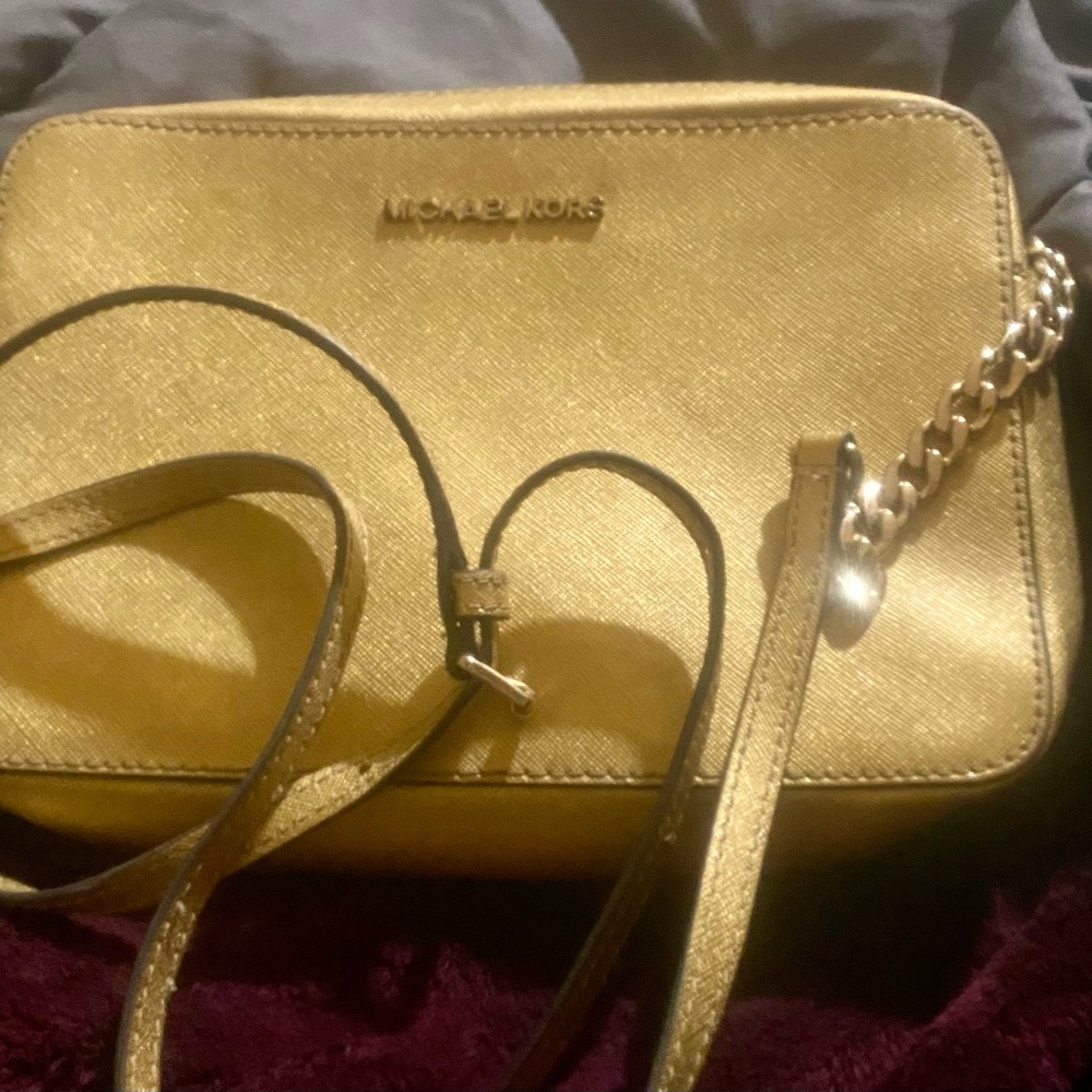 Mk Gold crossbody bag with chain detail